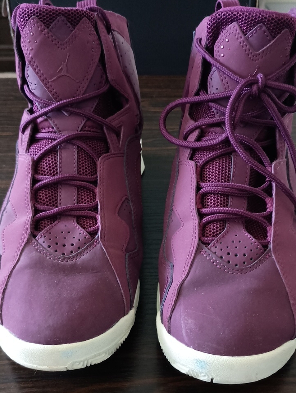 Jordan Plum/Burgundy High-Top Basketball Sneakers